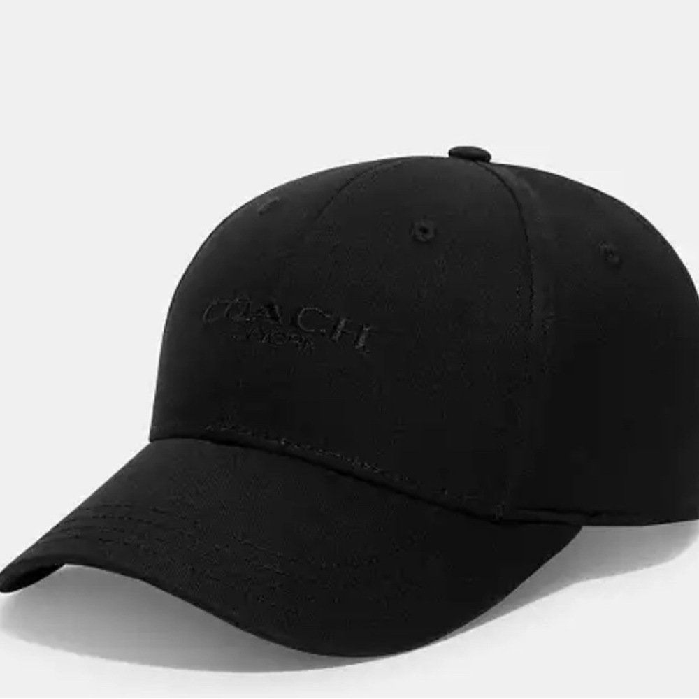 Coach embroidered baseball hat. Black. NWT. M/L.